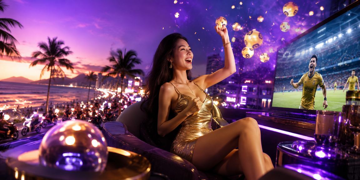 Người chơi xổ số tại bãi biển Đà Nẵng kiểm tra kết quả trên điện thoại